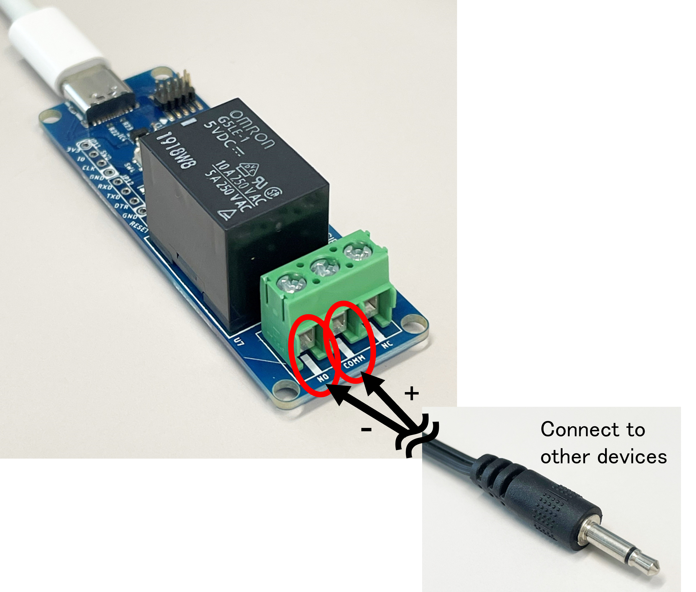 Explanation of connecting to relay terminals