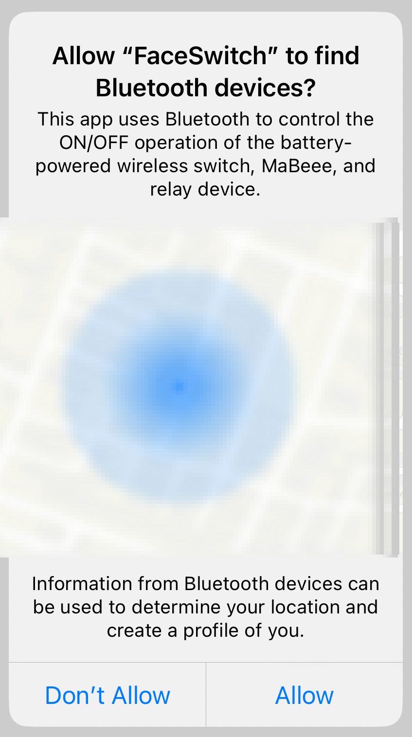App requesting Bluetooth permission